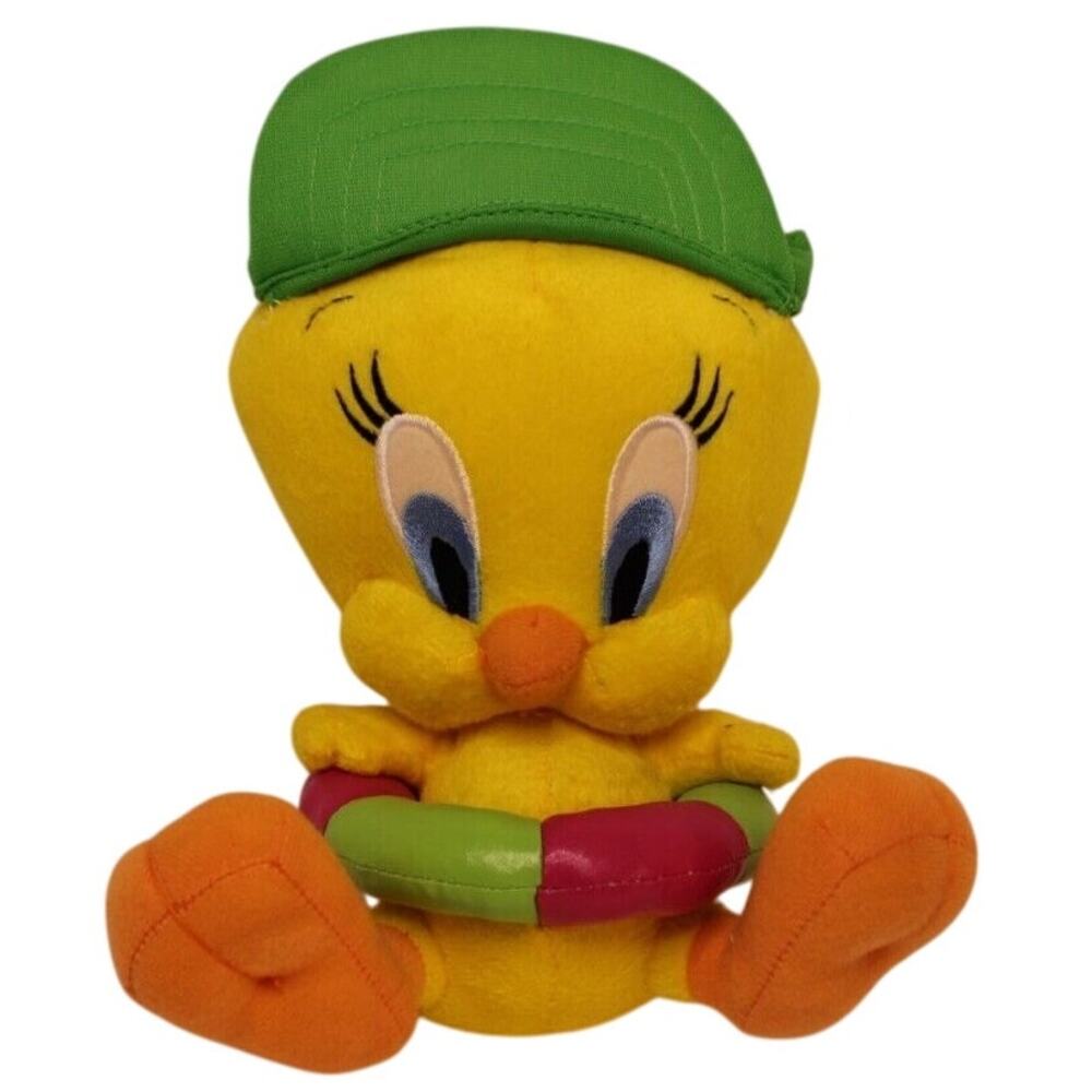 Vintage Warner Bros Tweety Bird Plushy with Hat and Swim Tube-RARE FIND!!!